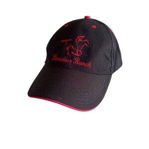 Paradise Ranch Black & Red Adjustable Baseball Cap By Hit Wear